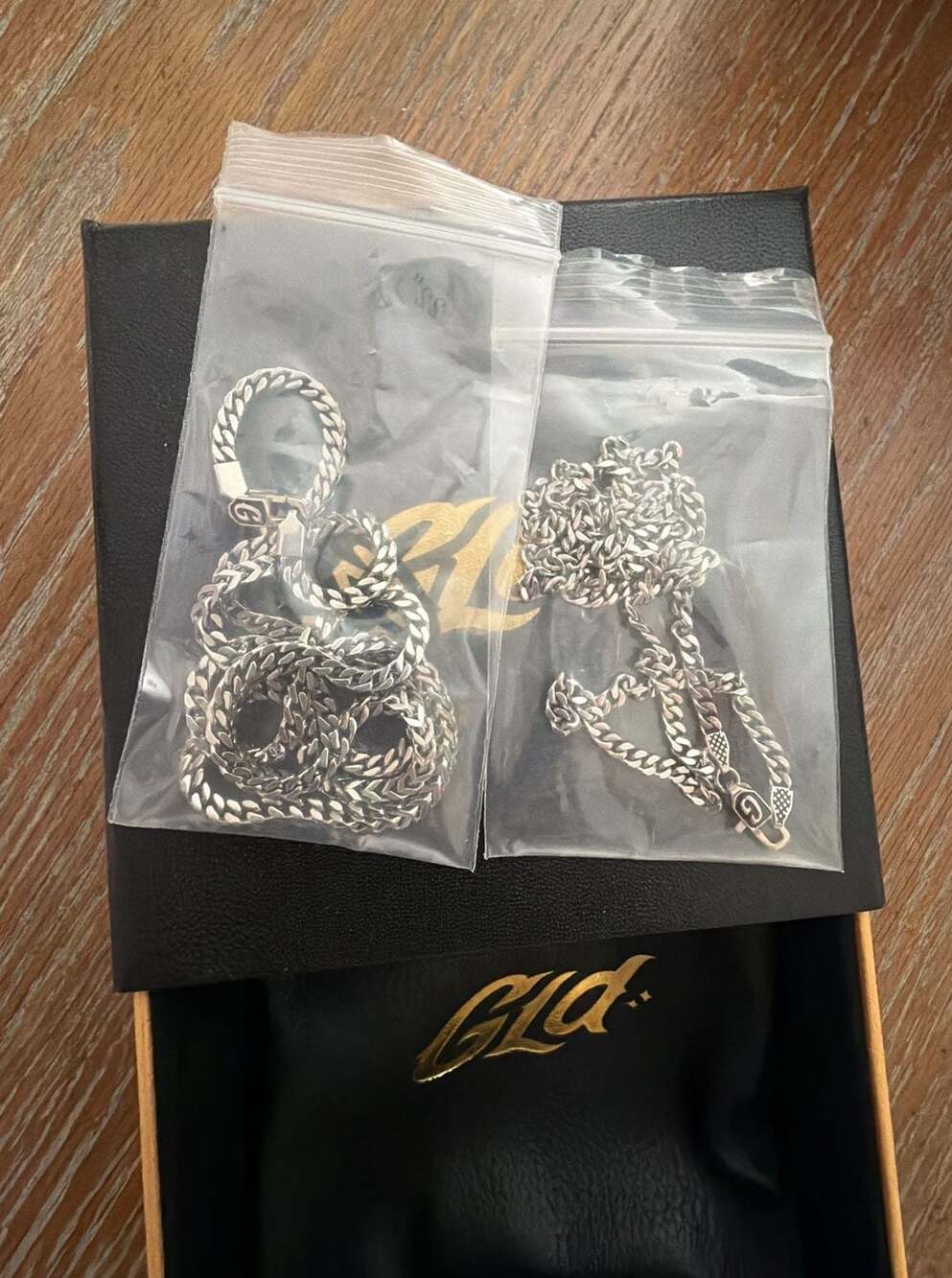 The GLD Shop Silver Chain Bundle Set with Box and Pouch